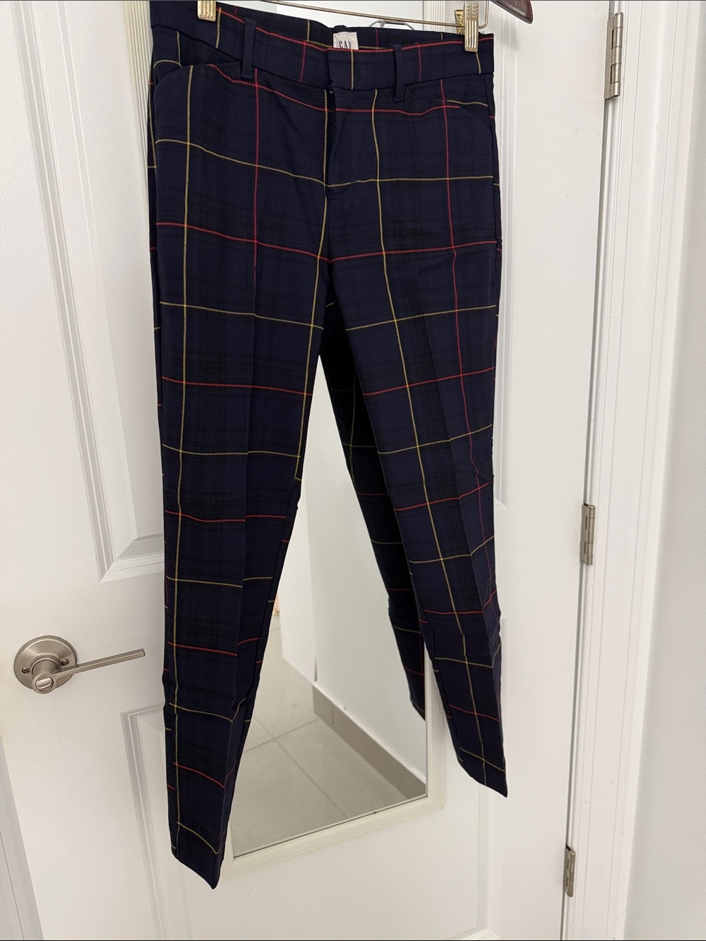 GAP Navy Dress Pants with Red & Yellow plaid